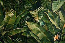 Load image into Gallery viewer, Tropical Banana Leaf Wallpaper Mural – Bold Jungle Wall Decor for Kids Room, Nursery or Living Room – Modern Peel and Stick Removable
