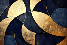 Load image into Gallery viewer, Luxury Navy Gold Abstract Wallpaper – Modern Bold 3D Wall Mural Stylish Geometric Wall Décor for Living Room Bedroom Office Holiday