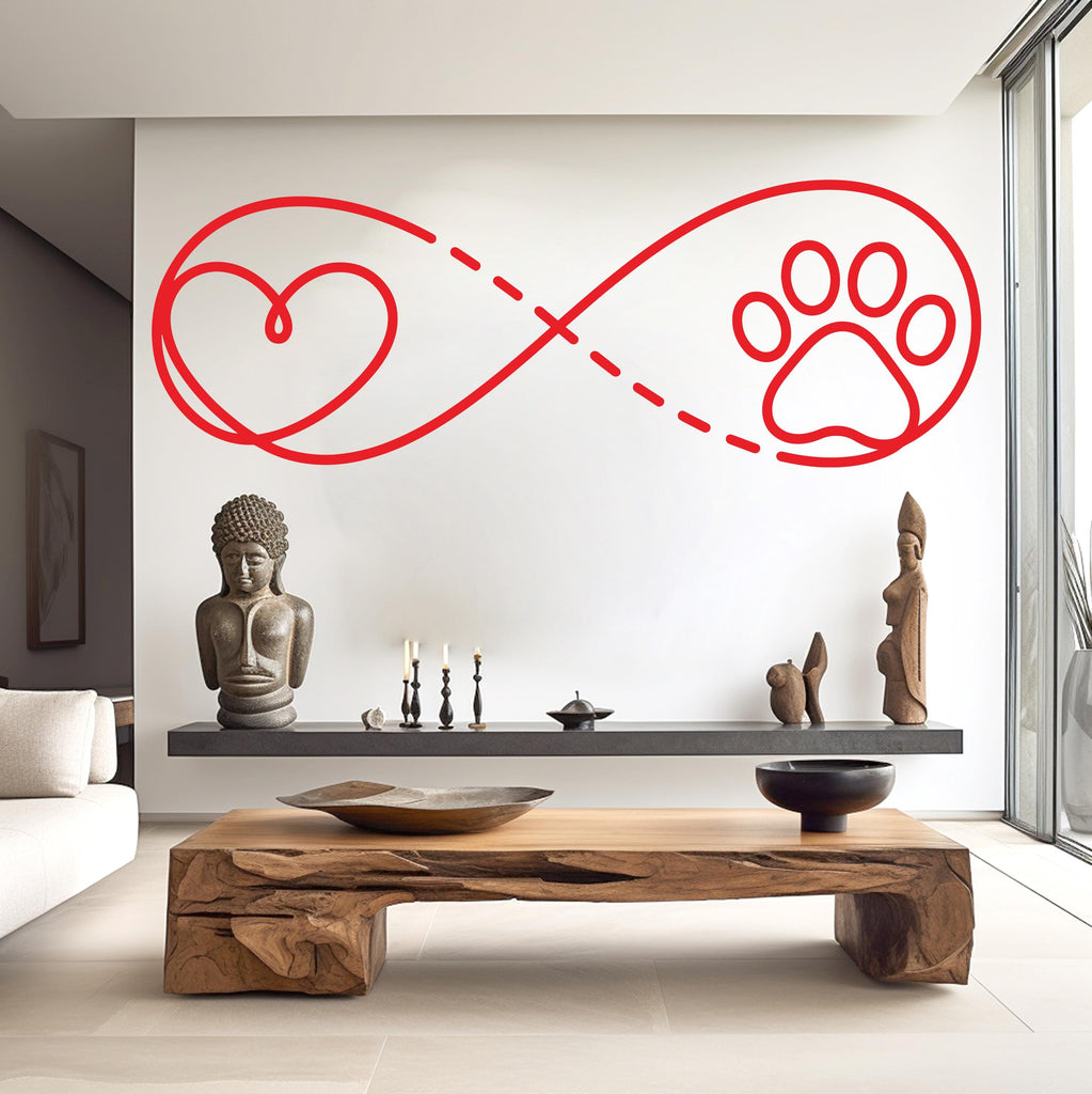 Heart and paw wall decal Dad Dog decor Dog wall art Decal Dog Lover Animals wall decal Dog Wall Bathroom Wall Decals Stickers Vinyl 925RS