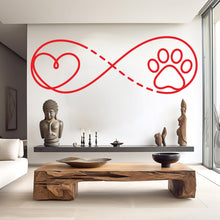 Load image into Gallery viewer, Heart and paw wall decal Dad Dog decor Dog wall art Decal Dog Lover Animals wall decal Dog Wall Bathroom Wall Decals Stickers Vinyl 925RS