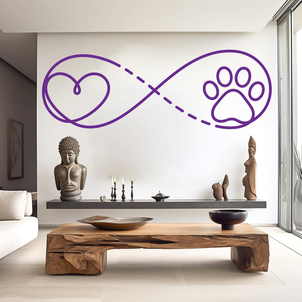 Heart and paw wall decal Dad Dog decor Dog wall art Decal Dog Lover Animals wall decal Dog Wall Bathroom Wall Decals Stickers Vinyl 925RS