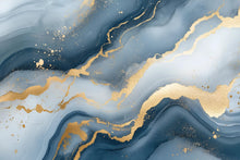 Load image into Gallery viewer, Blue Gold Marble Wallpaper – Luxury Abstract Wall Mural Stylish 3D Modern Wall Décor for Living Room Bedroom Office Gift Bold Holiday