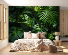 Load image into Gallery viewer, Tropical Palm Leaf Wallpaper Mural – Bold Green Jungle Monstera Wall Decor for Bedroom, Living Room or Office – Modern Stylish Accent