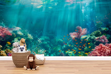 Load image into Gallery viewer, Underwater Ocean Wallpaper Mural – Coral Reef Fish Wall Decor for Kids Room, Nursery or Living Room – Modern Bold Accent Wall Removable