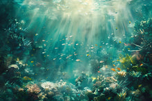 Load image into Gallery viewer, Underwater Ocean Wallpaper Mural – Deep Sea Coral Reef Fish Wall Decor for Bedroom, Kids Room or Living Room – Modern Bold Accent