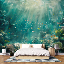Load image into Gallery viewer, Underwater Ocean Wallpaper Mural – Deep Sea Coral Reef Fish Wall Decor for Bedroom, Kids Room or Living Room – Modern Bold Accent