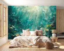 Load image into Gallery viewer, Underwater Ocean Wallpaper Mural – Deep Sea Coral Reef Fish Wall Decor for Bedroom, Kids Room or Living Room – Modern Bold Accent