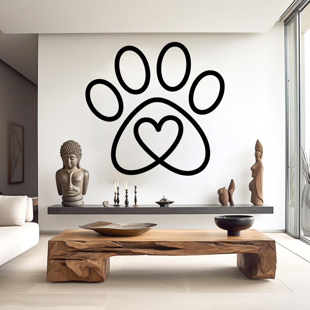 Paw Love wall decal Dad Dog decor Dog wall art Decal Dog Lover Animals wall decal Dog Wall Bathroom Wall Decals Stickers Vinyl 928RS