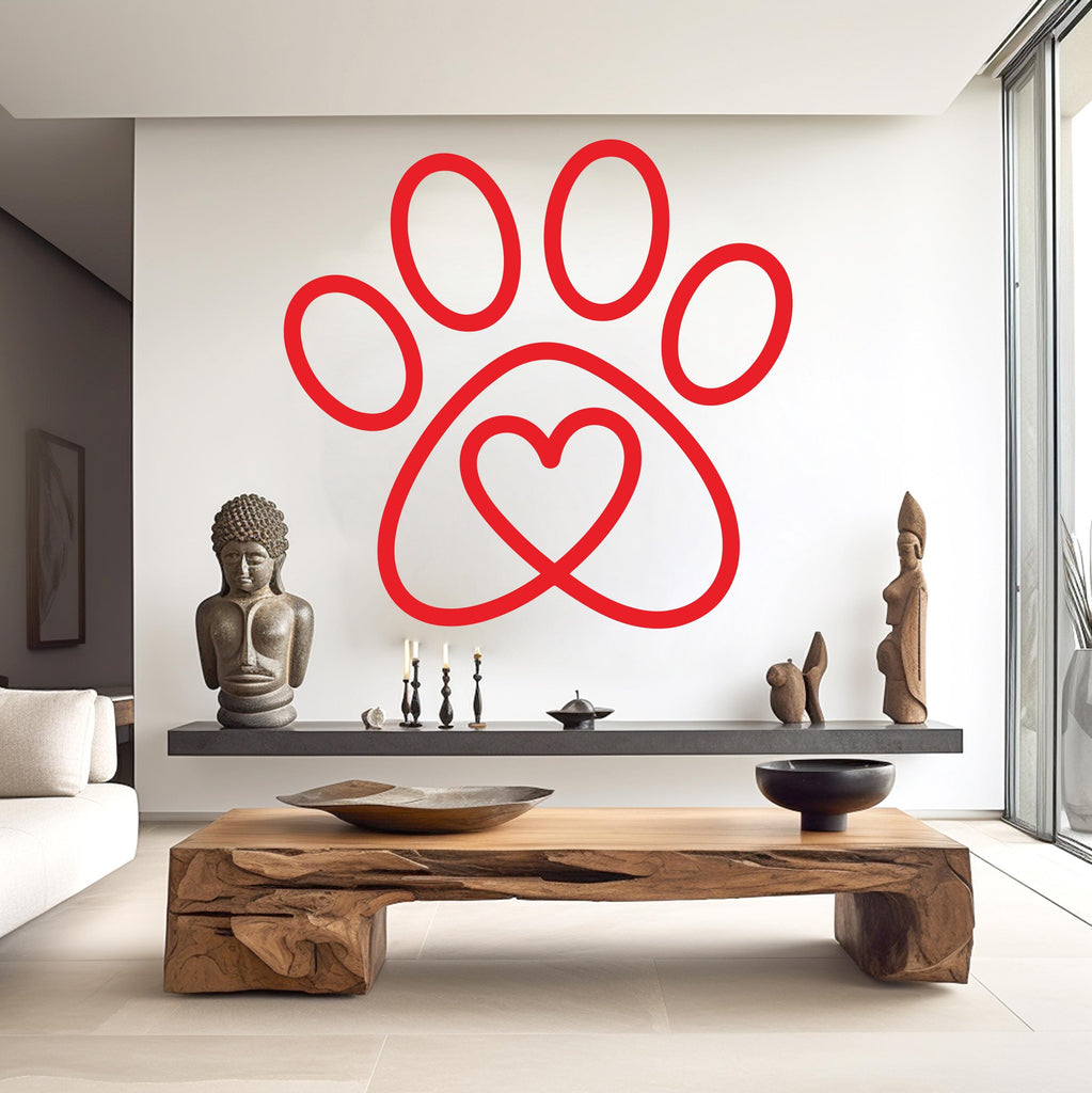 Paw Love wall decal Dad Dog decor Dog wall art Decal Dog Lover Animals wall decal Dog Wall Bathroom Wall Decals Stickers Vinyl 928RS
