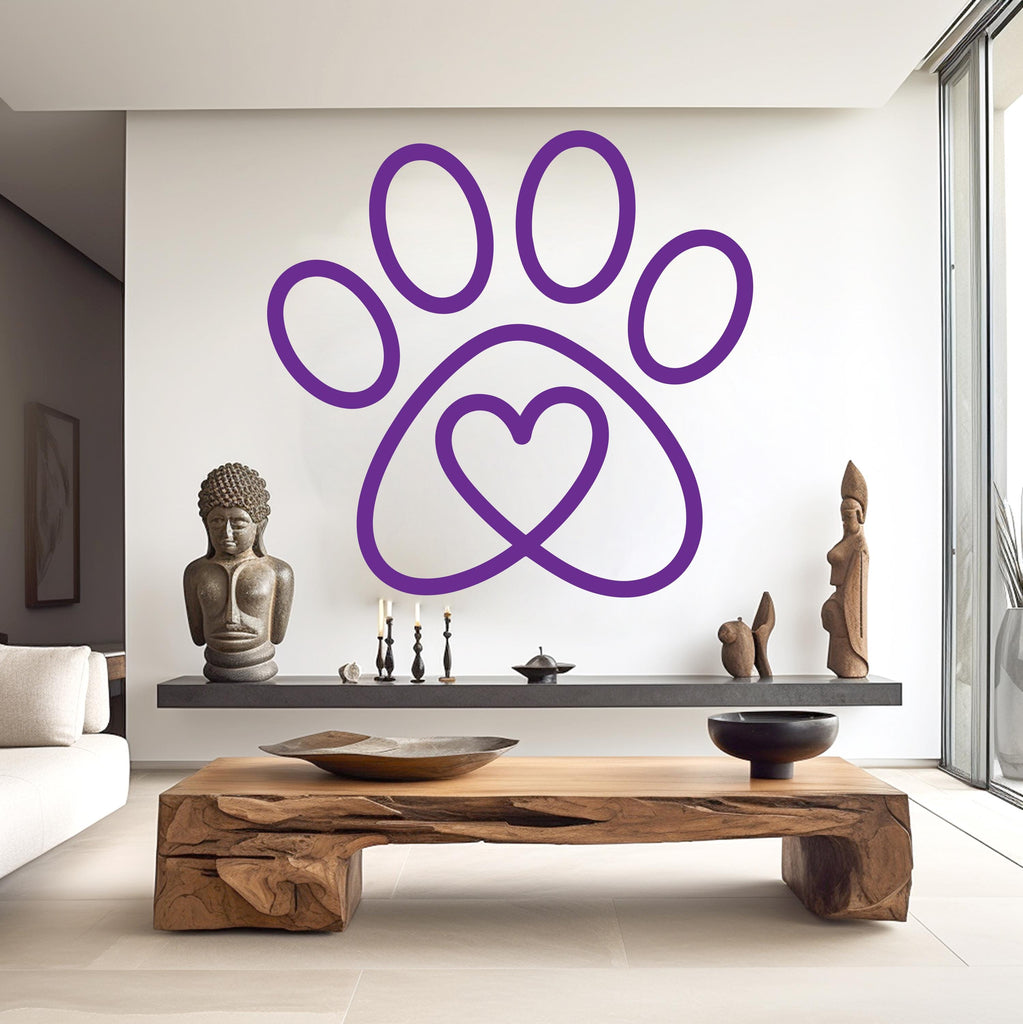 Paw Love wall decal Dad Dog decor Dog wall art Decal Dog Lover Animals wall decal Dog Wall Bathroom Wall Decals Stickers Vinyl 928RS