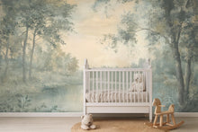 Load image into Gallery viewer, Forest River Nursery Wallpaper – Calm Landscape Wall Mural for Baby Room Bedroom Living Room Stylish 3D Nature Wallpaper Modern Bold Wall