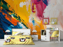 Load image into Gallery viewer, Abstract Colorful Paint Stroke Wallpaper Mural – Modern Artistic Wall Decor for Bedroom, Living Room or Kids Room – Bold Accent Removable