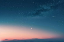 Load image into Gallery viewer, Starry Night Sky Wallpaper Mural – Moon and Stars Wall Decor for Bedroom or Living Room – Modern Celestial Removable Peel and Stick Stylish