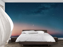 Load image into Gallery viewer, Starry Night Sky Wallpaper Mural – Moon and Stars Wall Decor for Bedroom or Living Room – Modern Celestial Removable Peel and Stick Stylish