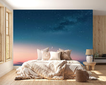Load image into Gallery viewer, Starry Night Sky Wallpaper Mural – Moon and Stars Wall Decor for Bedroom or Living Room – Modern Celestial Removable Peel and Stick Stylish