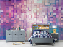 Load image into Gallery viewer, 3D Cube Wall Mural Wallpaper, Modern Geometric Wall Decor, Bold Colorful Wallpaper, Stylish Kids Room Accent, Unique Gift For Home