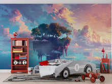 Load image into Gallery viewer, Floating Island Fantasy Wallpaper, Dreamy Sky Mural, Kids Room Wall Decor, Cloud Landscape Wall Art, Surreal 3D Wall Mural, Bold Modern Room