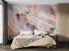 Load image into Gallery viewer, Agate Geode Wallpaper, Crystal Stone Wall Mural, Luxury Modern Abstract Decor, Bold Stylish Accent Wall, Elegant Peel and Stick Wall Art