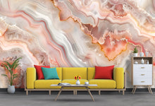 Load image into Gallery viewer, Bold Agate Geode Wallpaper, Crystal Stone Wall Mural, Luxury Modern Abstract Decor, Stylish Colorful Accent Wall, Elegant Peel and Stick