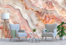 Load image into Gallery viewer, Bold Agate Geode Wallpaper, Crystal Stone Wall Mural, Luxury Modern Abstract Decor, Stylish Colorful Accent Wall, Elegant Peel and Stick