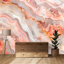 Load image into Gallery viewer, Bold Agate Geode Wallpaper, Crystal Stone Wall Mural, Luxury Modern Abstract Decor, Stylish Colorful Accent Wall, Elegant Peel and Stick