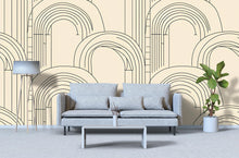 Load image into Gallery viewer, Modern Geometric Arch Wallpaper, Stylish Line Art Wall Decor, Bold Contemporary Removable Mural, Minimalist Abstract Peel And Stick Wall