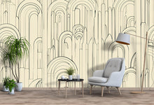 Load image into Gallery viewer, Modern Arch Wallpaper, Minimalist Geometric Line Art Wall Mural, Bold Contemporary Peel And Stick Wallpaper For Living Room, Bedroom