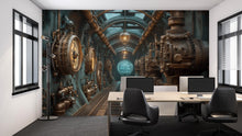 Load image into Gallery viewer, Steampunk Submarine Wallpaper, Bold Industrial Machine Wall Mural, Vintage Retro Sci Fi Peel And Stick Wallpaper For Office, Living Room