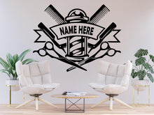 Load image into Gallery viewer, Barber Wall Decal, Barber Wall Decal, Barbershop Wall Decor, Custom Decals Razor Wall Art 901RS