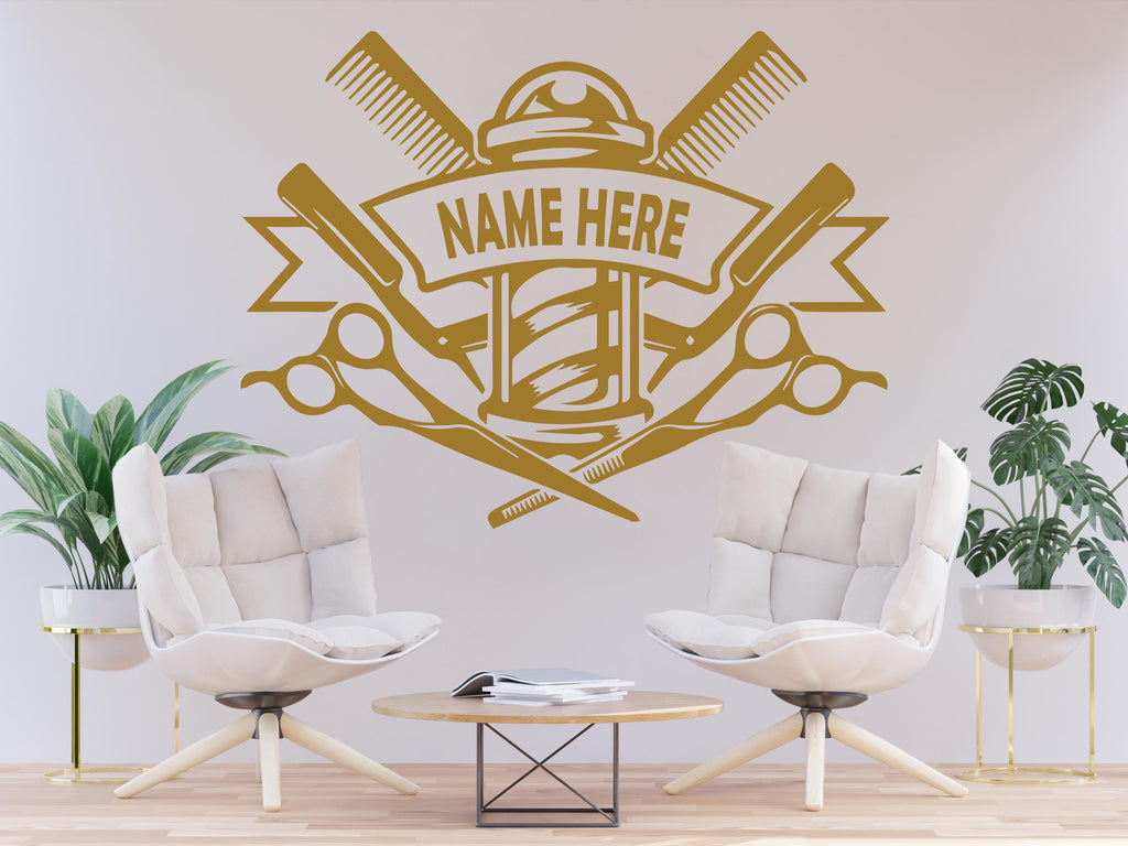 Barber Wall Decal, Barber Wall Decal, Barbershop Wall Decor, Custom Decals Razor Wall Art 901RS