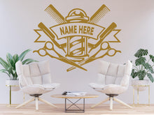 Load image into Gallery viewer, Barber Wall Decal, Barber Wall Decal, Barbershop Wall Decor, Custom Decals Razor Wall Art 901RS