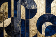 Load image into Gallery viewer, Navy Gold Geometric Wall Mural – Luxury Art Deco Wallpaper Vn961