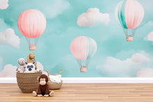 Load image into Gallery viewer, Hot Air Balloon Wallpaper For Nursery – 3D Sky Clouds Wall Mural – Peel And Stick Stylish Kids Room Decor – Modern Bold Baby Shower
