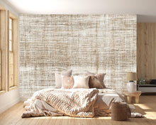 Load image into Gallery viewer, Beige Linen Wallpaper – Neutral Textured Fabric Look Wall Mural for Modern Home Decor Vn1013