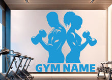Load image into Gallery viewer, Couple Gym Wall Decal Custom Name Fitness Wall Art Decor Crossfit Wall Decal Crossfit Gift Home Gym Wall Sticker Motivational Decal 933RS