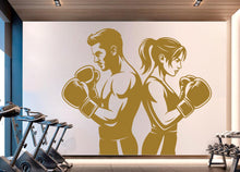 Load image into Gallery viewer, Boxing Couple Gym Wall Decal Fitness Wall Art Decor Crossfit Wall Decal Boxing Gift Home Gym Wall Sticker Motivational Decal 935RS