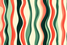 Load image into Gallery viewer, Retro Wave Stripe Wallpaper – Mid Century Modern Abstract Wall Mural Vn1018