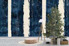 Load image into Gallery viewer, Navy Blue Striped Wallpaper | Modern Abstract Wall Mural | Bold Statement Wall Art Vn1032