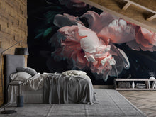 Load image into Gallery viewer, Dark Floral Mural Wallpaper – Large Pink Peony Wall Art for Bedroom Décor Vn1047