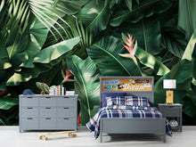 Load image into Gallery viewer, Tropical Jungle Leaf Wall Mural – Bold Green Botanical Wallpaper with Exotic Plants Vn1052