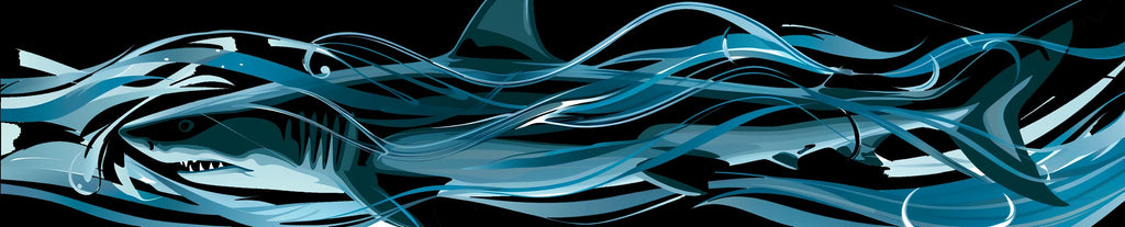 Aggressive Shark Truck Wrap, Custom Vinyl Graphics for Pickup, Full Side Vehicle Decal, Bold Ocean Wave Car Wrap, Gift for Truck Lovers