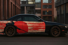 Load image into Gallery viewer, Samurai Car Wrap, Japanese Warrior Vinyl Graphics with Red Rising Sun, Drift Car Racing Wrap, JDM Style Full Side Vinyl