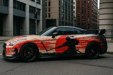 Load image into Gallery viewer, Samurai Car Wrap, Japanese Warrior Vinyl Graphics with Red Rising Sun, Drift Car Racing Wrap, JDM Style Full Side Vinyl