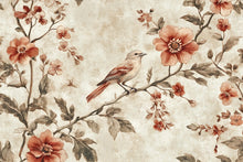 Load image into Gallery viewer, Vintage Bird Floral Wallpaper Mural – Warm Botanical Wall Decor – 3D Peel And Stick Stylish Bedroom Living Room Wallpaper – Modern Bold
