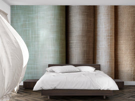 3D Textured Fabric Wallpaper Mural – Linen Jute Burlap Style Wall Decor – Peel And Stick Stylish Bedroom Living Room Wallpaper – Modern