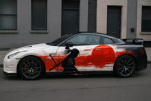 Load image into Gallery viewer, Samurai Car Wrap, Red Rising Sun JDM Vinyl Graphics for Sports Cars, Japanese Warrior Full Side Wrap, Drift Racing Gift, Custom Car