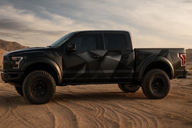 Matte Black Geometric Truck Wrap, Futuristic Polygon Vinyl Design for Pickup and SUV, Off-Road Car Wrap Gift for Him, Modern Holiday Vehicle