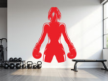 Load image into Gallery viewer, Boxing Girl Gym Wall Decal Girl Power fitness Quote Decor Workout Art Vinyl Gym Wall Stickers Bedroom Gym Workout Girl Crossfit 905RS