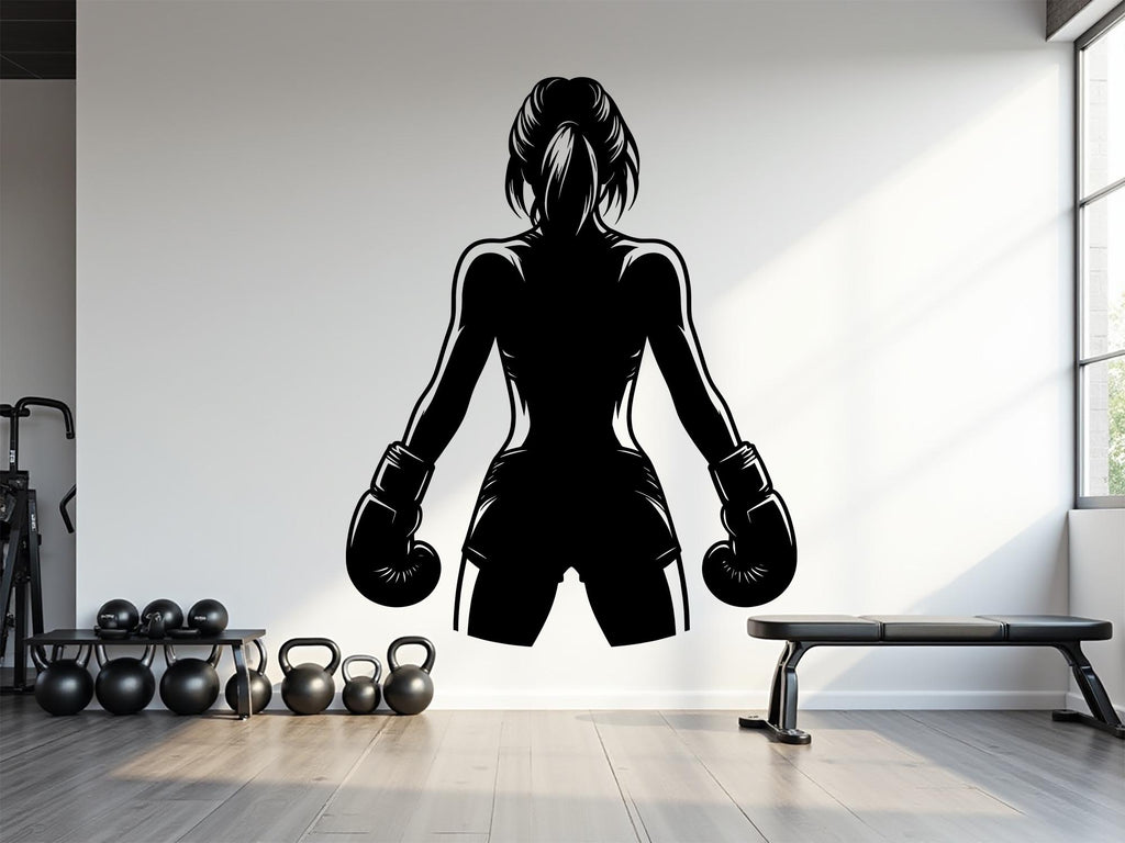 Boxing Girl Gym Wall Decal Girl Power fitness Quote Decor Workout Art Vinyl Gym Wall Stickers Bedroom Gym Workout Girl Crossfit 905RS