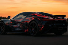 Load image into Gallery viewer, Red Energy Wave Car Wrap, Futuristic Hypercar Vinyl Graphics, Black and Red Motion Design Vehicle Wrap, Luxury Gift for Car Enthusiasts